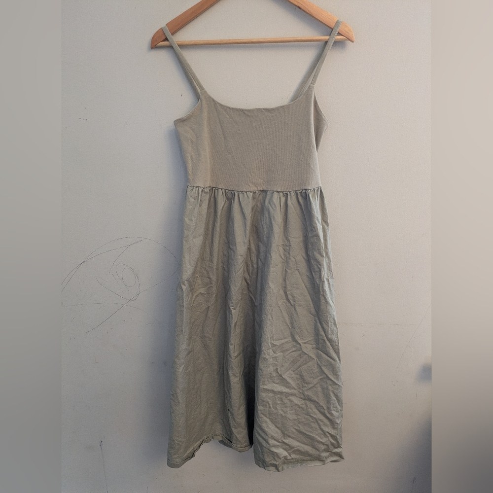 Old Navy Olive Green Midi Cotton Tank Dress Size M